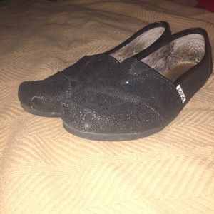 Sparkly black Bobs flats